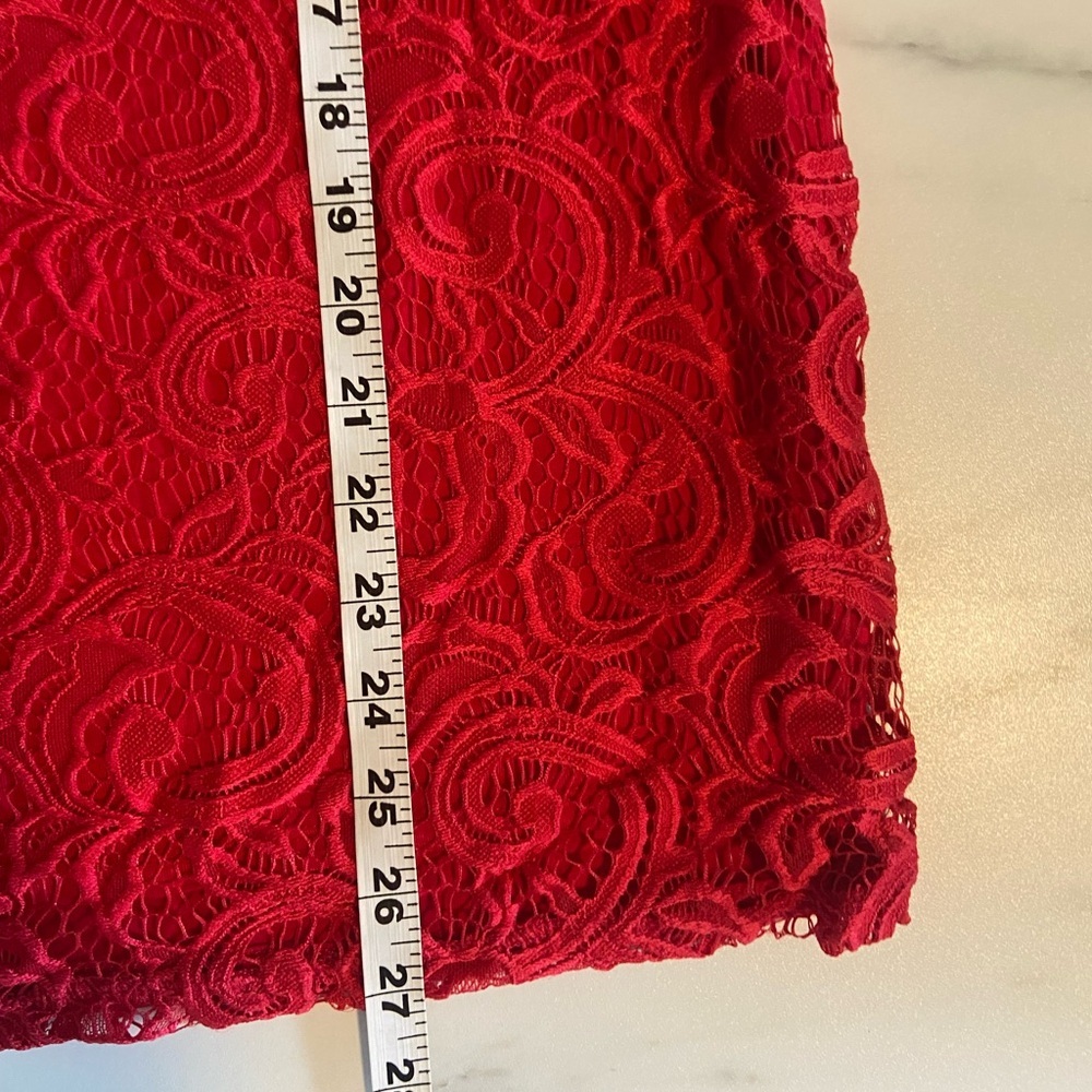 Adrianna Papell Red Lace Blouse - Picture 8 of 8